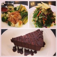 Gluten-free salads and cake from Candle Cafe
